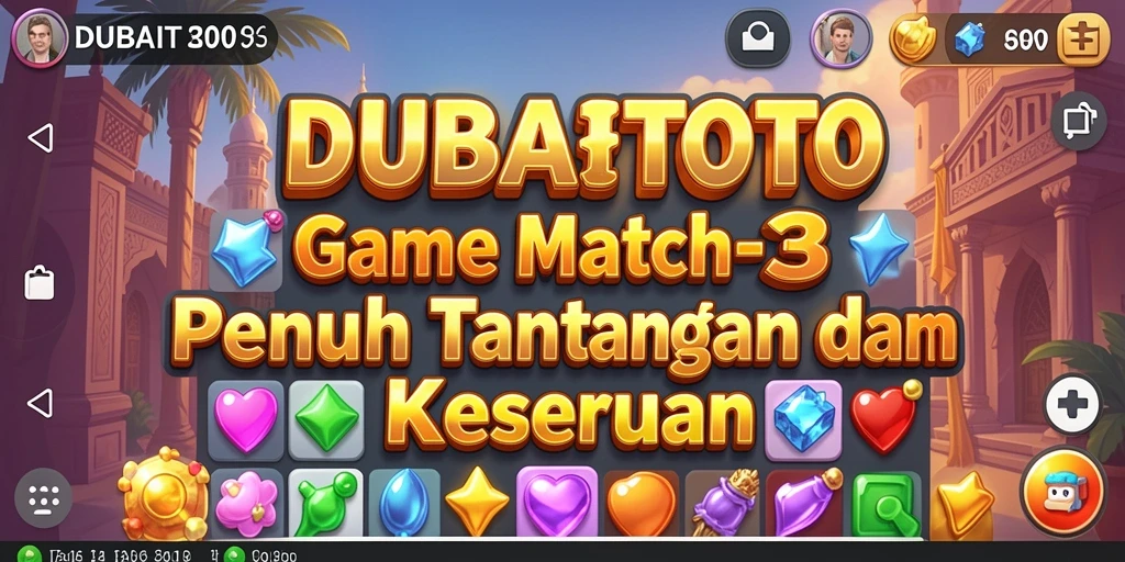 Screenshot gameplay DUBAITOTO dengan suasana Match-3 yang seru.