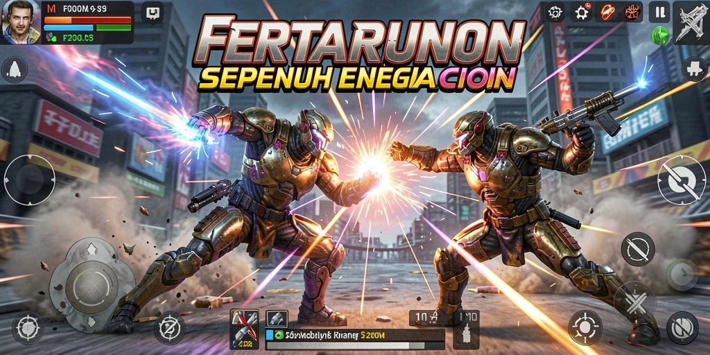 Screenshot gameplay F200M menampilkan aksi pertarungan yang mendebarkan.