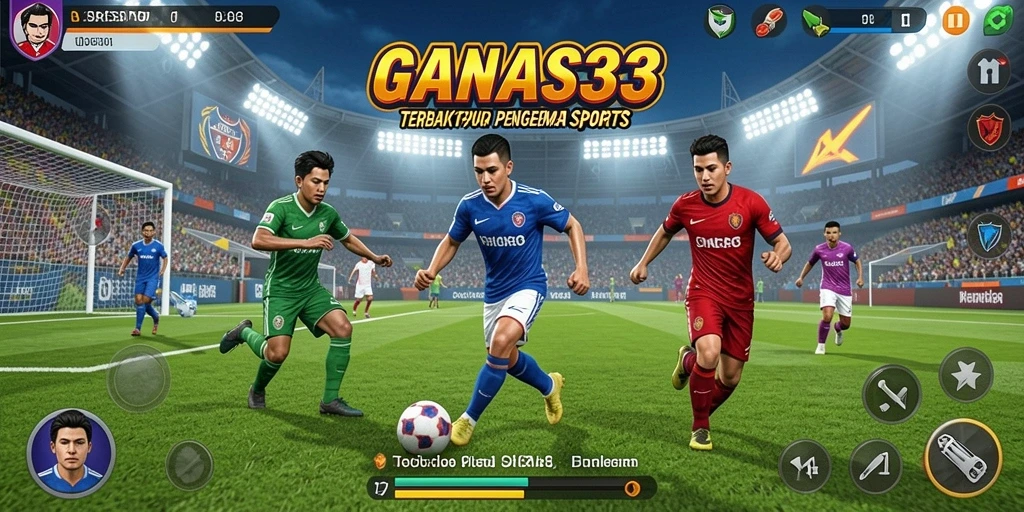 Screenshot gameplay menunjukkan aksi seru dalam pertandingan olahraga.