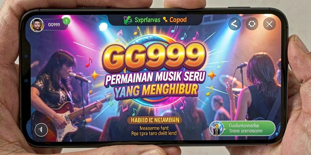 Tampilan gameplay seru dalam GG999 saat bermain musik.
