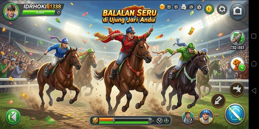 Tampilan menarik dari gameplay Racing di IDRHOKI138.