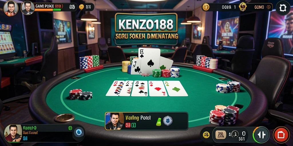 Tampilan gameplay KENZO188 saat bermain poker dengan antarmuka yang menarik.