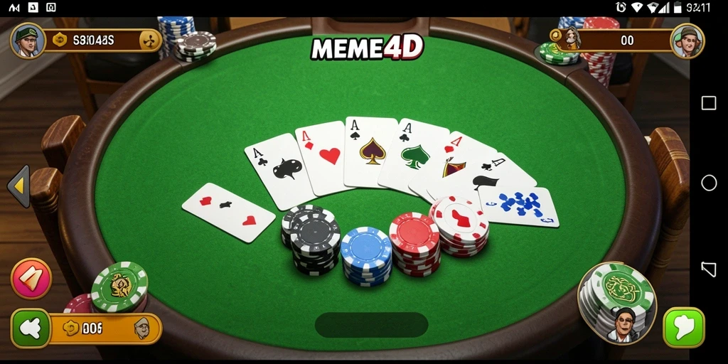Screenshot gameplay <strong>MEME4D</strong> menampilkan aksi seru permainan Gaple.