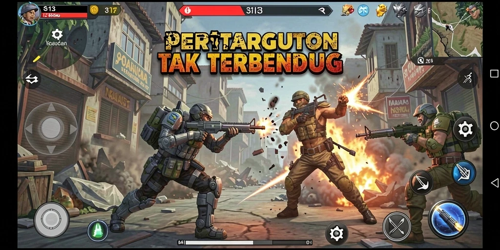 Tangkapan layar menunjukkan karakter bertarung dengan efek visual menakjubkan.