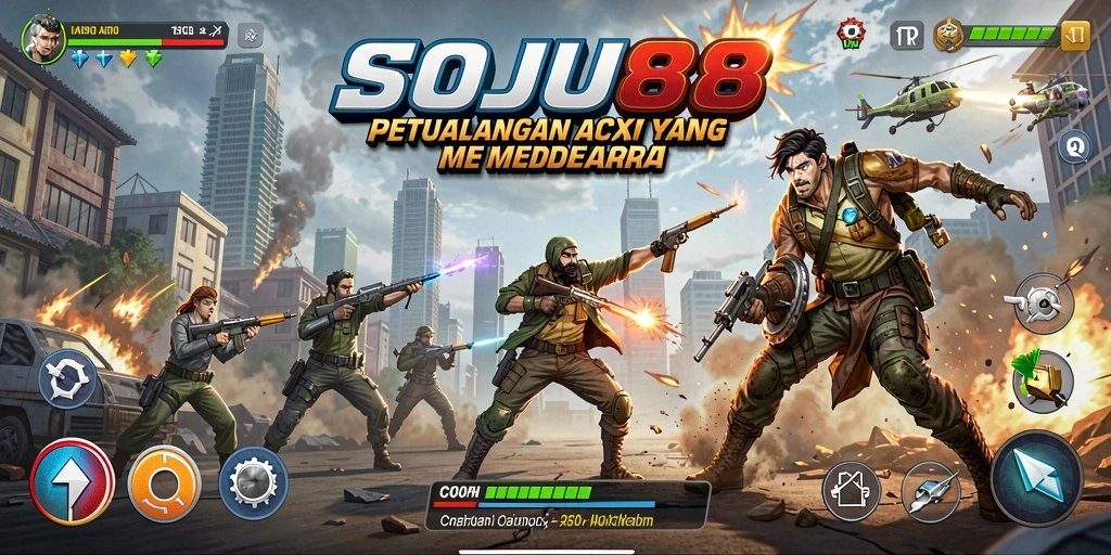 Tangkapan layar menampilkan aksi mendebarkan di SOJU88.