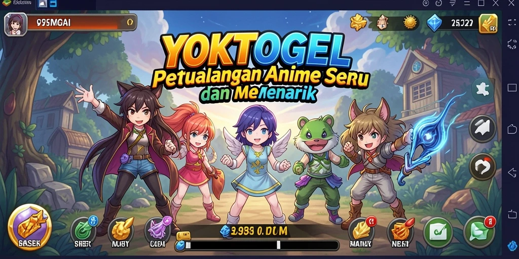 Screenshot gameplay YOKTOGEL menampilkan pertarungan seru karakter Anime.